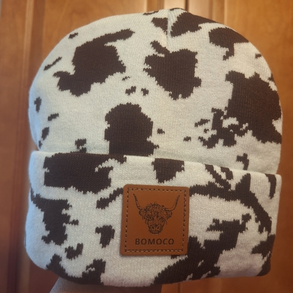 Cow Print Beenie